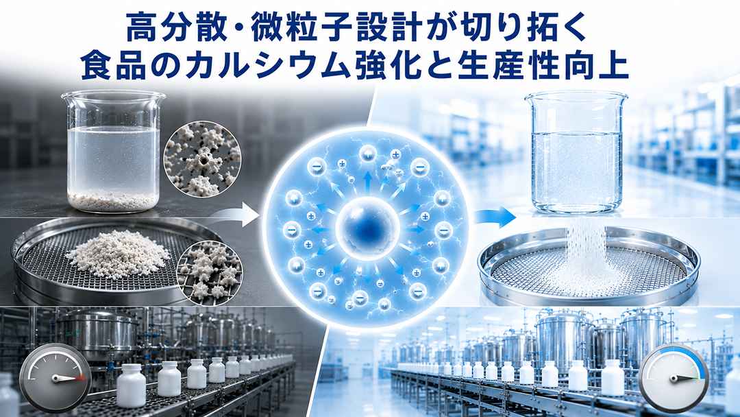 【CALFOOD活用事例】高分散・微粒子設計が切り拓く食品のカルシウム強化と生産性向上