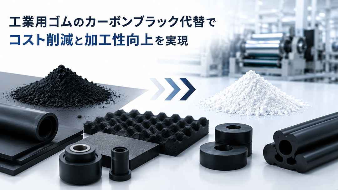 工業用ゴムのカーボンブラック代替とコスト削減を実現した炭酸カルシウム活用事例