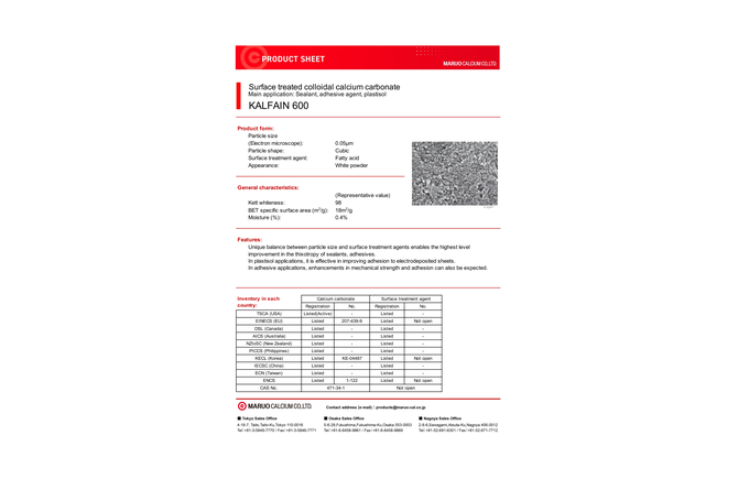KALFAIN600 PRODUCT SHEET