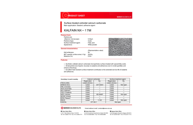KALFAIN NX-17M PRODUCT SHEET