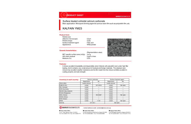 KALFAIN YM23 PRODUCT SHEET