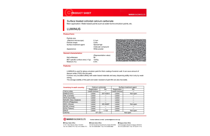 LUMINUS PRODUCT SHEET